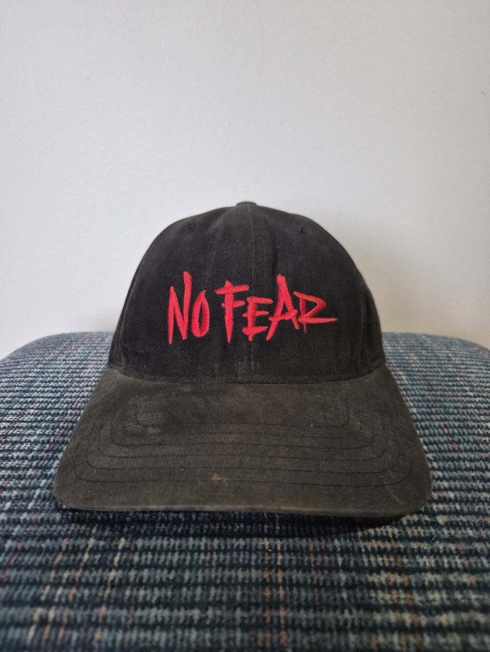 Vintage No Fear Black Stitched Snapback Cap | Size OS
